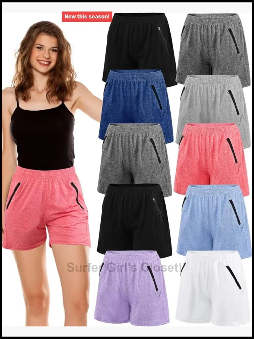10 Pack Quick Dry Athletic Shorts with Pockets for Women